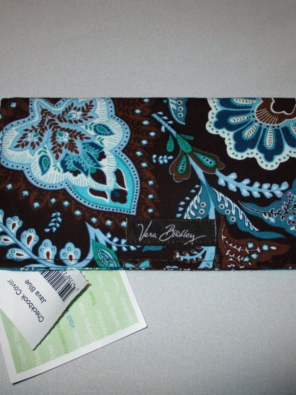 Vera Bradley Java Blue Brown Checkbook  Check book NWT